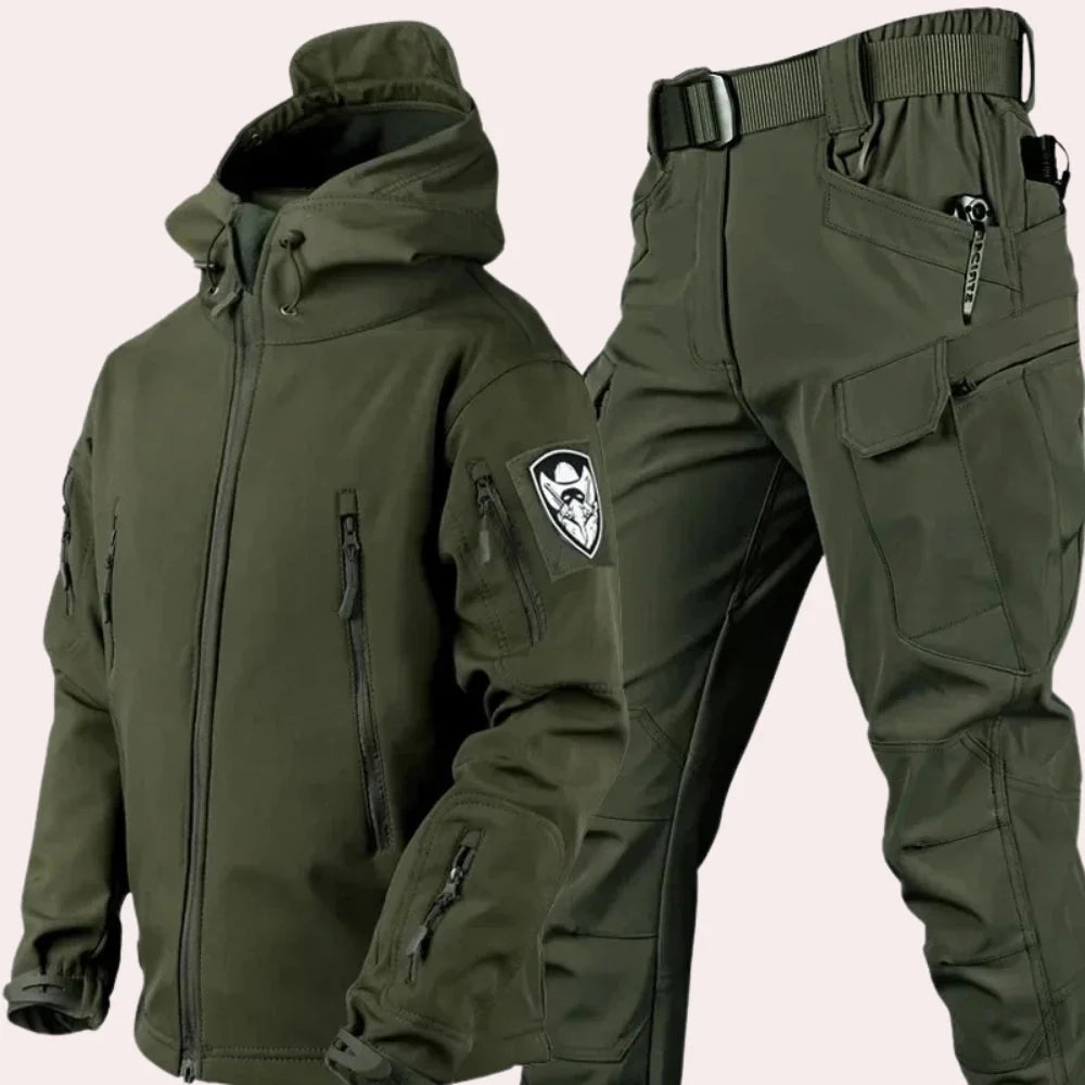 Waterproof Hooded Tactical Jacket & Cargo Pants - Durable Outdoor Set