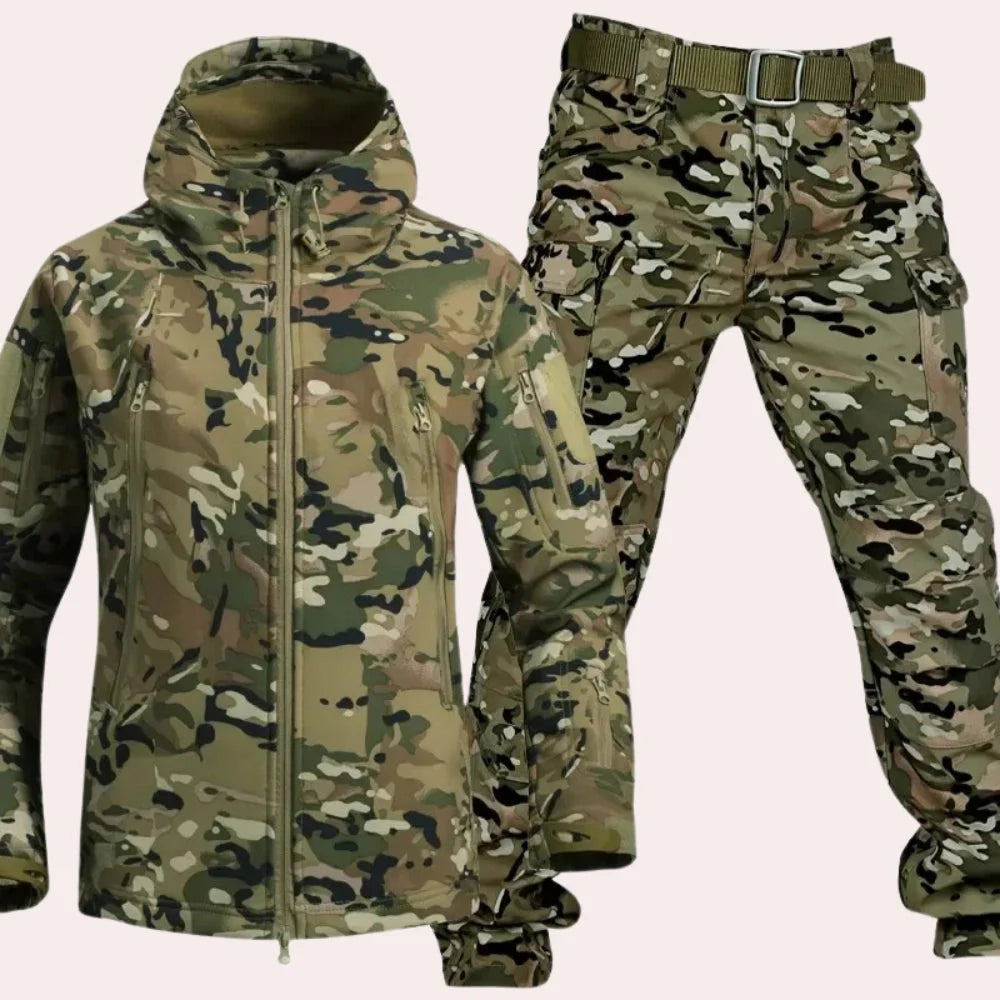 Waterproof Hooded Tactical Jacket & Cargo Pants - Durable Outdoor Set