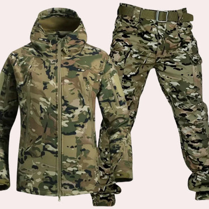 Waterproof Hooded Tactical Jacket & Cargo Pants - Durable Outdoor Set