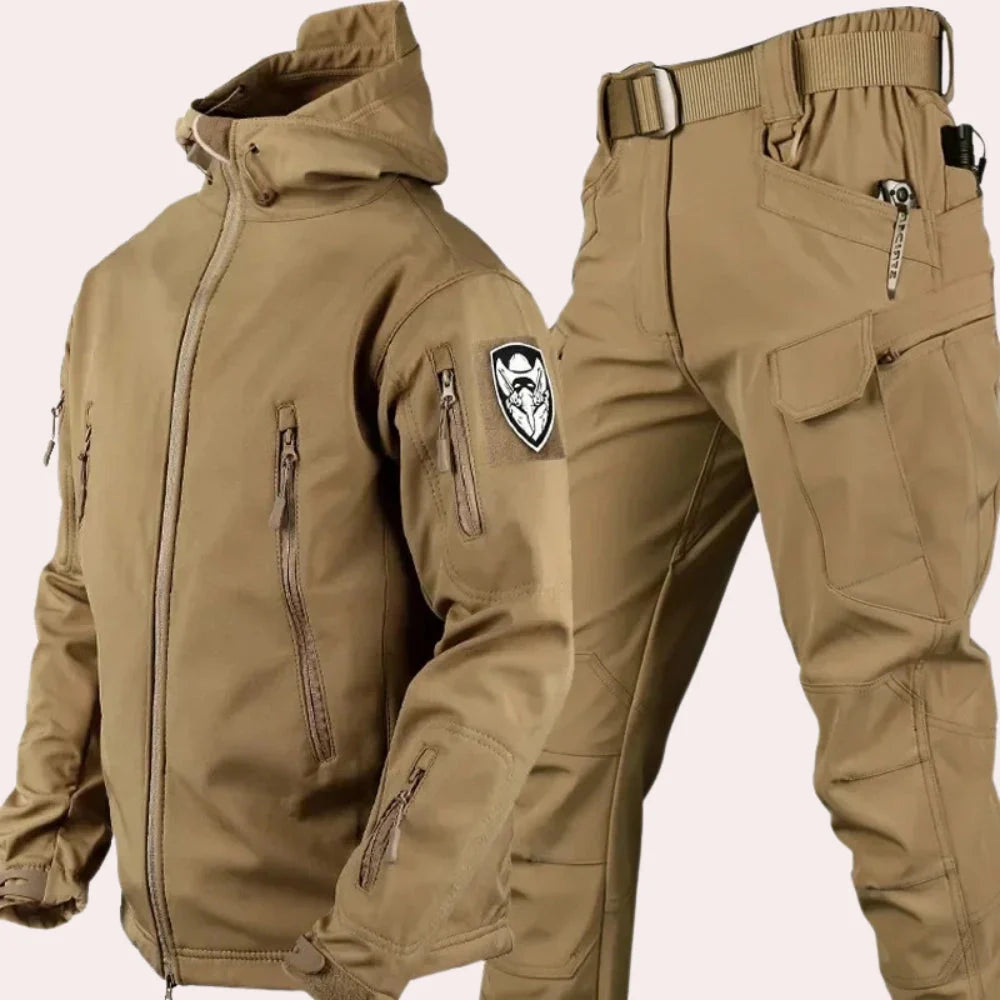 Waterproof Hooded Tactical Jacket & Cargo Pants - Durable Outdoor Set