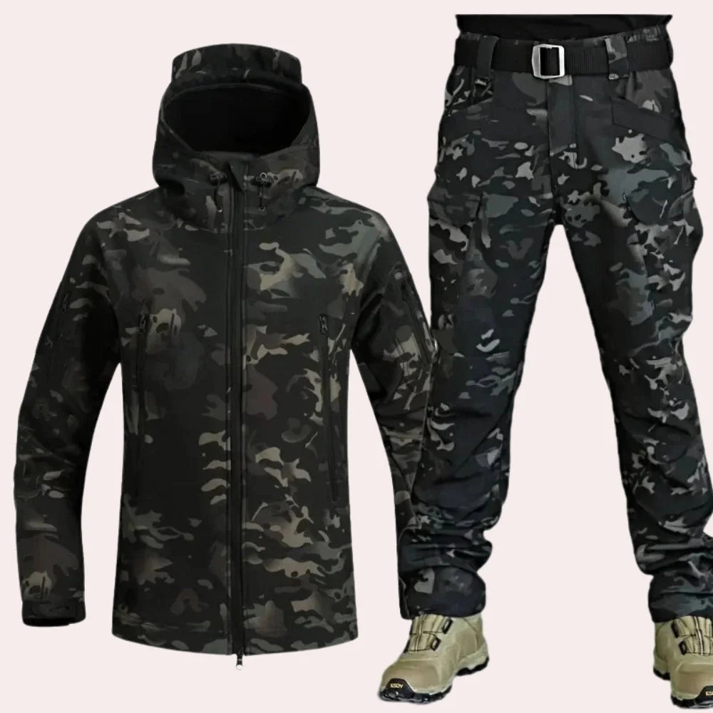 Waterproof Hooded Tactical Jacket & Cargo Pants - Durable Outdoor Set