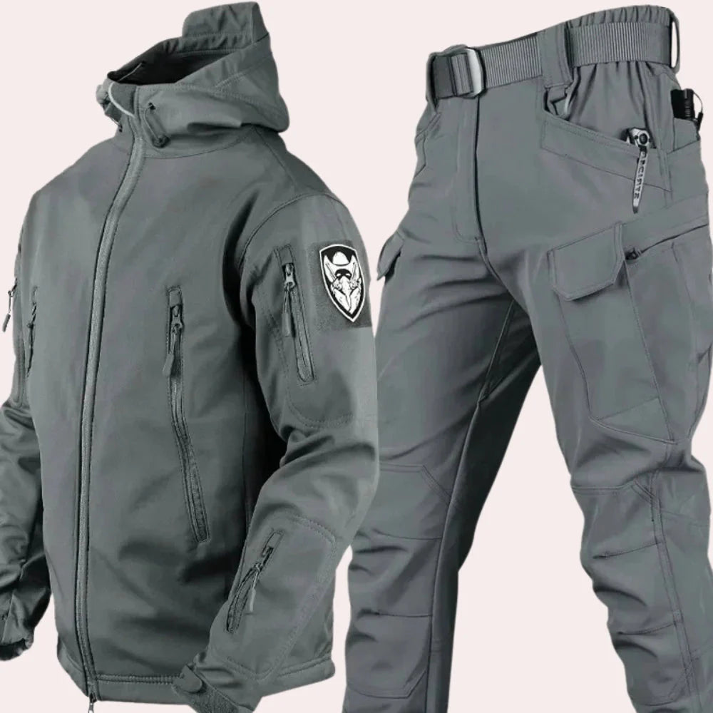 Waterproof Hooded Tactical Jacket & Cargo Pants - Durable Outdoor Set